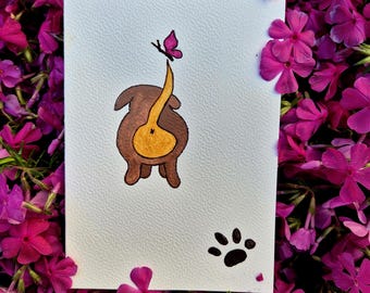 Grußkarte Aquarell Dackel