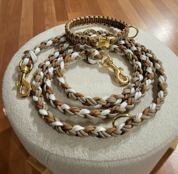 Hundehalsband und Hundeleine aus Paracord – handgefertigtes Set – individuell anpassbar – robust & farblich wählbar