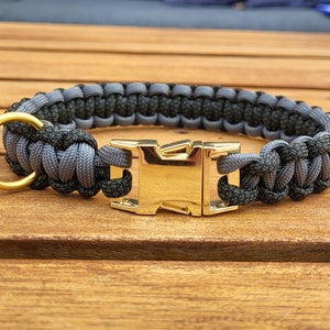 Individuell geflochtenes Paracord Hundehalsband/mit Klickverschluss/Halsband/Hund/Gold/verschiedene Farben/zweifarbig/personalisiert Bild 4