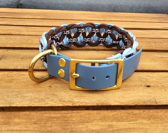 Personalisiertes geflochtenes Paracord Hundehalsband/Geflochten/mit verstellbarer Schnalle/Halsband/Hund/Gold/verschiedene Farben