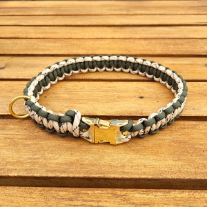 Individuell geflochtenes Paracord Hundehalsband/mit Klickverschluss/Halsband/Hund/Gold/verschiedene Farben/zweifarbig/personalisiert Bild 1