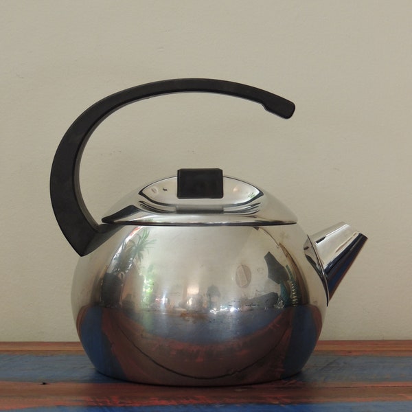 Vintage 50's Tramontina Brazil Stainless Steel Kettle, excellent condition