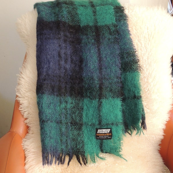 Vintage St.Michael's Blackwatch Mohair And Wool Scarf, Shawl, Or Throw, like new.