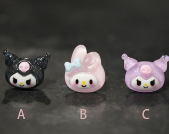 Kuromi Melody Crocs Charms | Glitter Cute Charms| Bling Crocs Charms | Crocs Jibbitz| Hello Kitty Kids Crocs| Shoes Gift| Sanrio Accessory