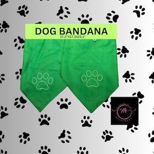 DOG BANDANA Embroidered Dog Bandana with Paw Print - Stylish Pet Accessory Dog Mom Gift Dog Dad Gift Pet Lover Gift