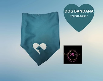 Embroidered Dog Bandana: Silhouette Heart - Stylish Pet Accessory