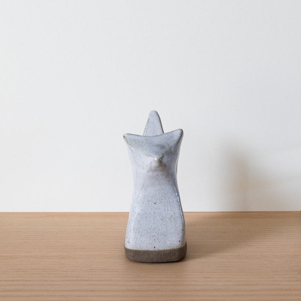 Handmade Ceramic Artic Fox, Gift For Fox Lover, Artic Fox Figurine Ceramics, Fox Home Decor, Artic Fox Figurine, Ceramic Fox Sculpture