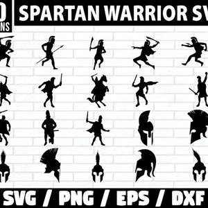 Pacote Spartan Warrior Svg, Capacete de Guerreiro Cavaleiro Espartano Lutador Templário Romano Gladiador Sparta Roma Arte de Parede Laser hd Cricut Vector SVG