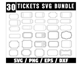 Ticket sjabloonbundel Svg, leeg evenementticket, Ticket SVG, coupon gesneden bestand, aangepaste Ticket bundel, bioscoopkaartje Svg