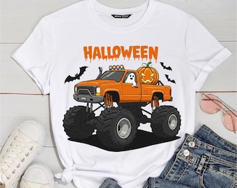 Halloween-vrachtwagen png, Monster Truck png, Jongens-Halloween png, Kinder-Halloween png, Pompoen png, Spook png, spookseizoen png Sublimatieontwerp