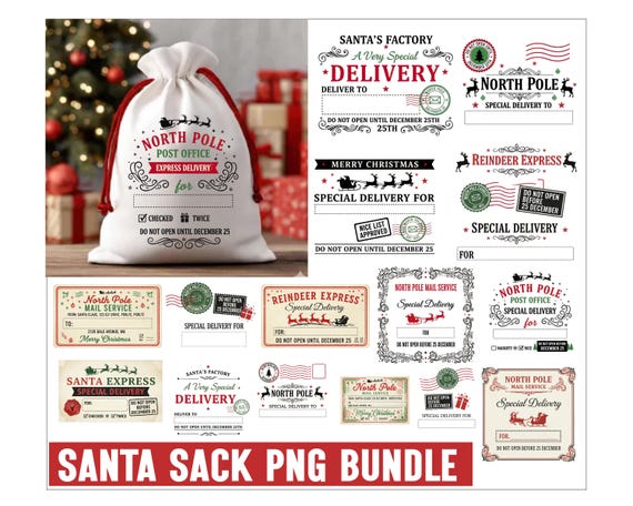 Funny Christmas Santa Sack PNG, Tote Bag PNG, Add Kids Name PNG, Holiday Christmas, pecial Delivery Png, Custom Name Santa Claus Png