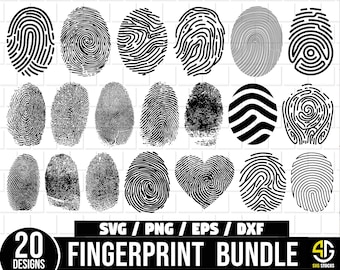 Fingerprint SVG Bundle, Biometric svg, Fingerprint dxf, Fingerprint png, Fingerprint eps, Fingerprint vector, Thumbprint svg