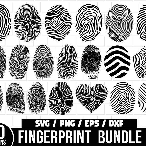 Fingerprint SVG Bundle, Biometric svg, Fingerprint dxf, Fingerprint png, Fingerprint eps, Fingerprint vector, Thumbprint svg