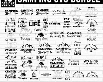Camping SVG Bundle, 40 Camping Svg, Camper Svg, Camp Life Svg, Camping Sign Svg, Summer Svg, Adventure Svg, Campfire Svg, Camping cut files