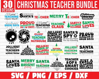 Teacher Christmas Svg Png Bundle, Retro Teacher Christmas Svg, Merry Christmas Teacher Svg, Holly Jolly Teacher Vibes Svg, Png File