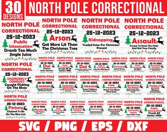 North Pole Correctional svg bundle,Custom Matching Family Christmas North Pole Correctional Funny Group Xmas Festive Bundle Svg, Png File