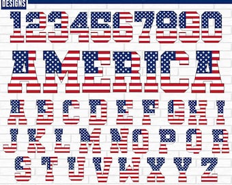 USA FLAGGE ALPHABET svg, Amerika Alphabet, amerikanische Schrift, amerikanische Flagge Schrift svg, amerikanisches Alphabet und Zahlen svg