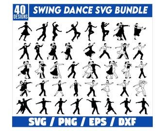 Swing Dance SVG Bundle, Dance Bundle SVG, Clipart taneczny, Plik do cięcia tanecznego, Wektor taneczny, Svg taneczny, Sylwetka taneczna
