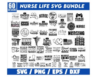 Nurse Svg Bundle, Nurse Quotes, Nurse Svg File for Cricut, Nurse Cut File, Nurse Mom, Nurse Saying, Nurse Clipart, Nurse Life, Doctor Svg