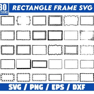 Bundle cadre rectangle Svg, cadre Rectangle Png, Clipart Rectangle, Svg carré, Silhouette de cadres, Rectangle svg, Svg géométrique