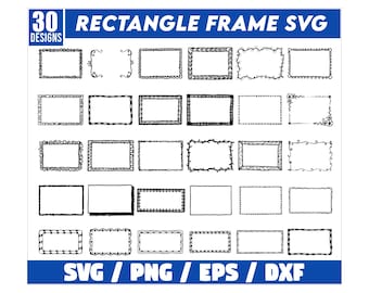 Rectangle Frame Svg Bundle, Rectangle Frame Png, Rectangle Clipart, Square Svg, Frames Silhouette, Rectangle svg, Geometric Svg