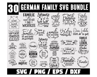 30 German Family Svg Bundle, German Family Saying Plotter File svg, Family SVG Cut File, German Family SVG, Family Quote Svg