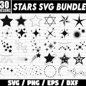 Stern-Svg-Bundle, funkelnde Sterne-Svg, Stern-Symbole, himmlische Cricut, Stern-Svg, Stern-Clipart, helle Sterne, funkelnde Sterne, Sternsilhouette