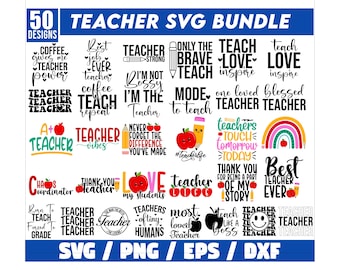 Pacchetto SVG per insegnanti, Citazione per insegnanti in formato SVG, Vita da insegnante in formato SVG, Ritorno a scuola in formato SVG, Matita in formato SVG, Elementi per insegnanti in formato SVG, Insegnante in formato SVG, Scuola in formato SVG