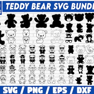 Teddy Bear Outline, Teddy Bear SVG Bundle, Teddy Bear monogram, Teddy Bear dxf, Teddy Bear Vector, Teddy Bear PNG