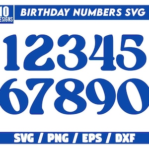 Verjaardag nummers Svg bundel, nummers SVG bundel, Kids Birthday Party nummers SVG, tellen nummers Svg, nummer ontwerpen Svg
