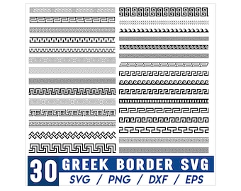 Greek Border SVG Bundle, Ornamental Scroll Art Images, Greek Key Frame SVG, Greek Pattern, Greek Decorative Border, Digital Download