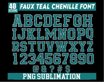 Chenille Alphabet png Bundle, PNG Clipart Bundle Alphabet Pack - Letters & Numbers, Aqua, White and Black Glitter Alphabet