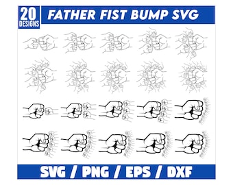 Father's Day Fist Bump,  Set, customized name Family SVG, Father's Day Design, Baby Toddler Kid Dad Fist Bump SVG, Dad and Kid Svg