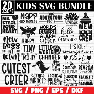 Bundle SVG bébé, grenouillère bébé SVG, svg drôle de bébé, bébé nouveau-né svg, lot de SVG nouveau-né, lot de citations de bébé, svg dictons de bébé mignon