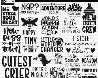Baby SVG Bundle, Baby Onesie SVG, Funny Baby svg, baby newborn svg, Newborn SVG Bundle, Baby Quote Bundle, Cute Baby Sayings svg