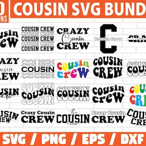 Pacote SVG Cousin, Cousin Crew svg, Cousins svg, Novo na tripulação, Cousin Squad svg, Cousin Shirt svg, Cousin Quote svgBig Cousin svg,