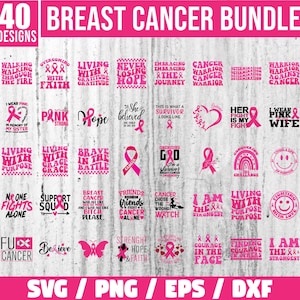 がん啓発 SVG バンドル、乳がん SVG バンドル、がん SVG、がん T シャツ デザイン、がんリボン SVG、乳がんシャツ