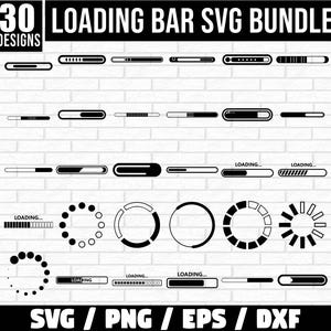 Lot de Svg de barre de chargement, chargement de Svg, chargement de SVG, veuillez patienter, barre de chargement, chargement de Svg d'icône, veuillez patienter svg, barre de progression de chargement
