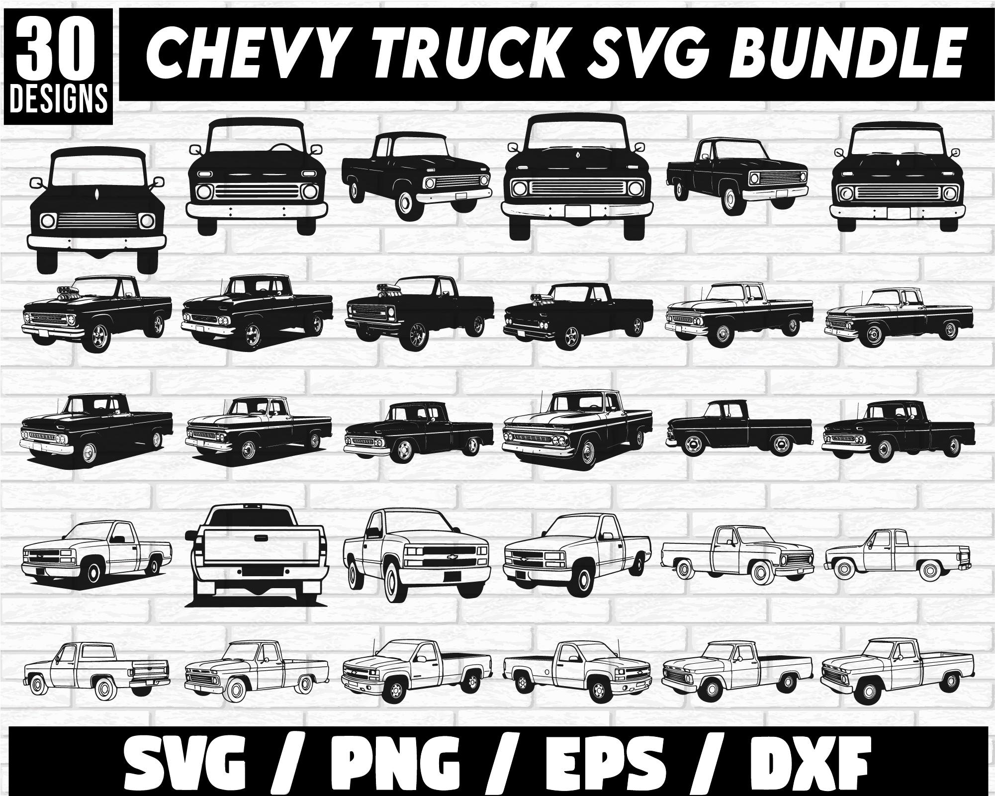Chevy Truck Svg Bundle, Pickup Truck svg, Pickup Trucks svg, Pickups svg, Chevy Truck Silhouette, Chevy Truck Clipart, Pickup Truck vector