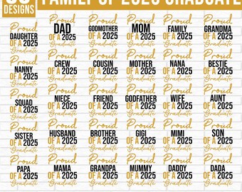 Stolze Familie von 2025 Graduate SVG Bundle, Stolze graduierte Familie Png, Klasse von 2025 svg, Abschlussfamilie svg, Senior Familie png