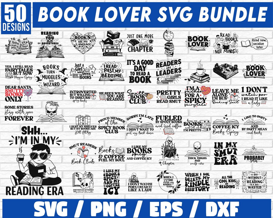 Book Lover SVG Bundle, Reading Svg Bundle, Book Lover Svg, Book Svg ...
