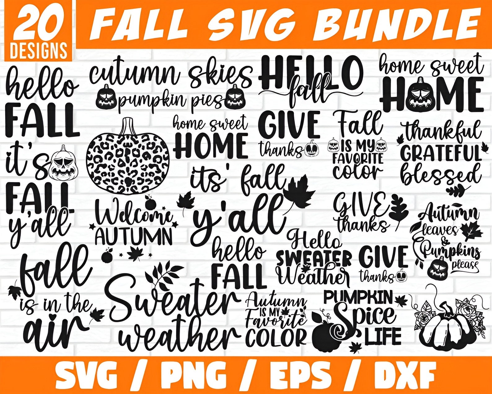 Fall SVG Bundle, Fall Svg, Hello Fall Svg, Autumn Svg, Thanksgiving Svg ...