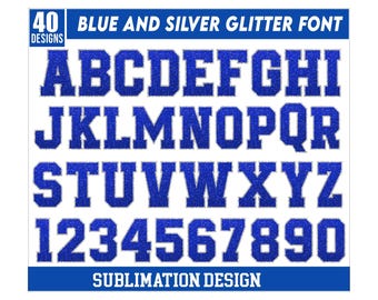 Blauwe en zilveren alfabet glitterbundel, glitter sport alfabet png Clip Art, blauwe en zilveren glitter alfabet, sprankelende blauwe letters png