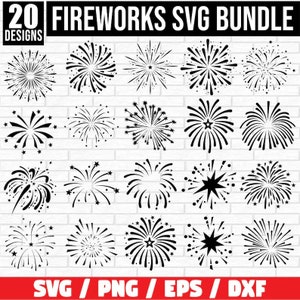 Fireworks Bundle Svg, Fireworks Svg Cut File, Fireworks Clipart, Fireworks Silhouette, Fireworks Vector, Fireworks png, New Year Fireworks