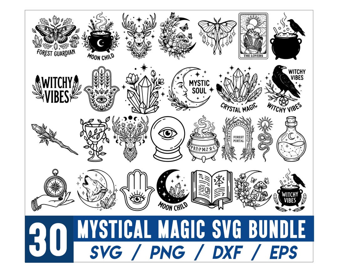 Mystical Magic SVG Bundle, Magic and Celestial SVG Bundle, Mystical Svg ...