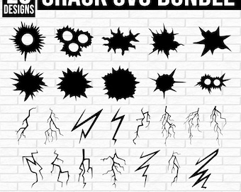 Crack SVG Bundle, Cracks svg, Wall Crack svg, Crack dxf, Crack png, Crack eps, Crack clipart, Crack vector, Big Hole Crack svg
