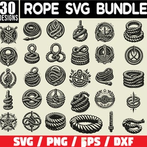 ROPE SVG BUNDLE, Rope Png, Rope Silhouette, Rope Black Svg, Rope Eps ...