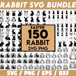 Rabbit SVG Bundle, Rabbit PNG, Rabbit Clipart, Bunny Silhouette Outline, Rabbit SVG Cut Files for Cricut, Rabbit Silhouette Svg, Rabbit png