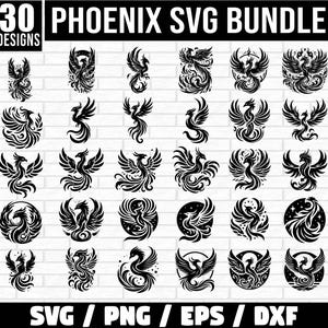 Phoenix SVG Bundle, Phoenix Svg, vecteur de Phoenix, Phoenix oiseaux, Clipart Phoenix, dessins de Phoenix, Phoenix PNG Bundle, Phoenix Clipart