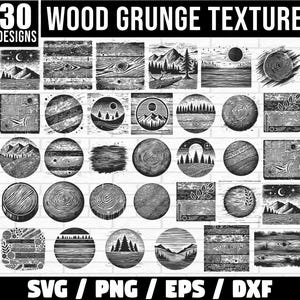 Paquete SVG de textura de madera, texturas grunge vintage, superposiciones de texturas desgastadas, textura de madera, imágenes prediseñadas grunge, SVG desgastado